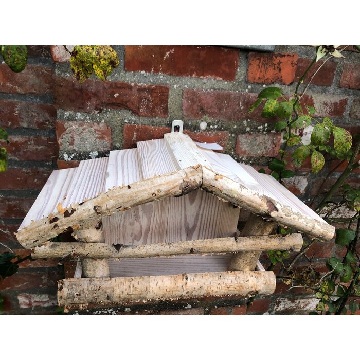 Dutchlander Mangeoire à oiseaux - Support mural - Bois de bouleau - 39x19x24 cm