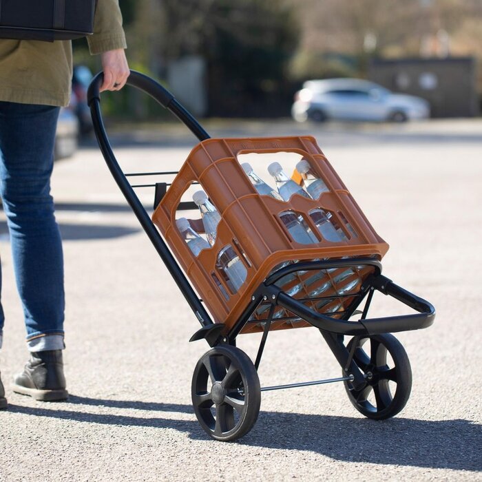 Meister Boodschappentrolley 45L – Zwart – Opvouwbaar Aluminium Frame – 2-in-1 Rugzak