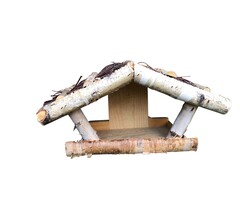 Dutchlander - Vogelvoedertafel – Muurbevestiging – Berkenhout – 39x19x24 cm