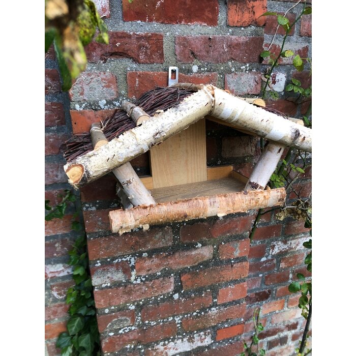 Dutchlander - Vogelvoedertafel – Muurbevestiging – Berkenhout – 39x19x24 cm