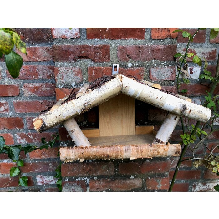 Dutchlander Mangeoire à oiseaux - Support mural - Bois de bouleau - 39x19x24 cm
