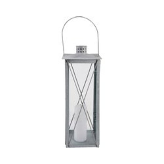 Esschert Design Alte Zinklaterne mit Glas 45 cm hoch