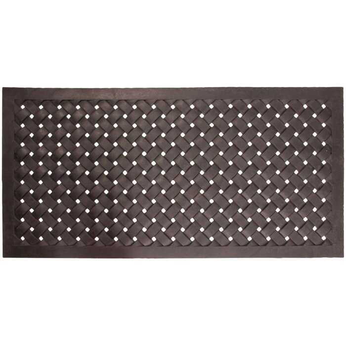 Paillasson en caoutchouc tressé XL 122 x 60 cm