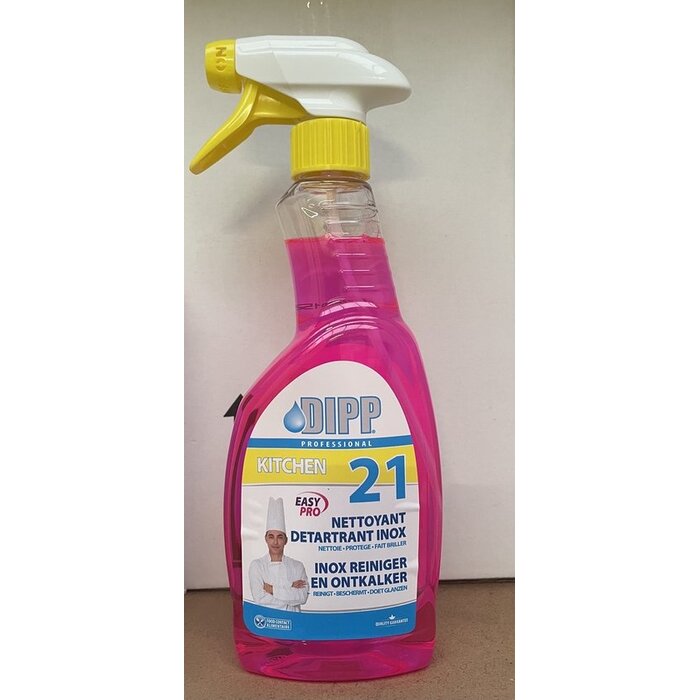 DIPP DIPP N°21 - INOX REINIGER EN ONTKALKER EASY PRO 500ml SPRAY