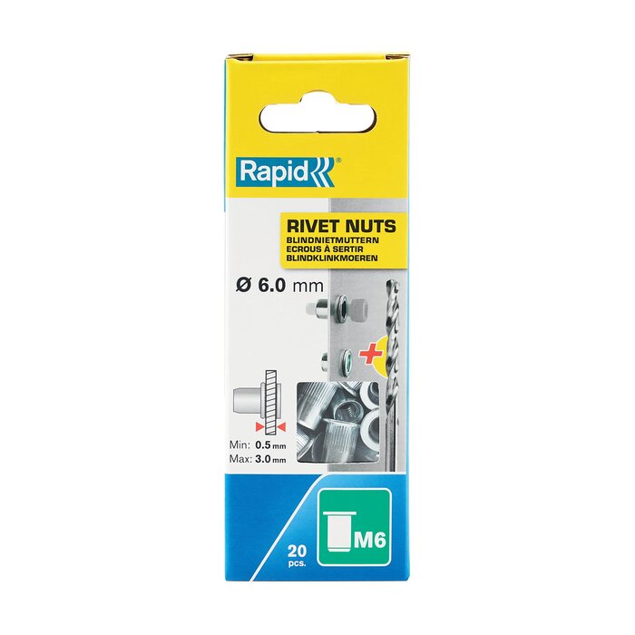 Rapid Blindklinkmoeren M6 incl. Boor 20 st., Box