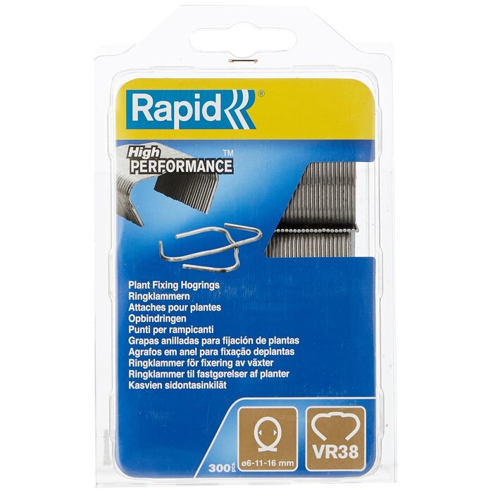 Rapid Rapid Bid ou Hog Rings VR38 Acier 300 pcs., Blister