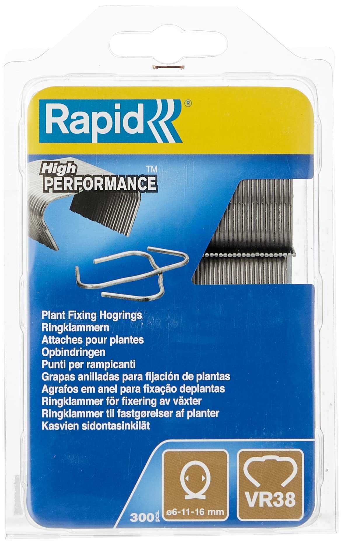 Rapid Hogringen VR38 Staal 300 st., Blister