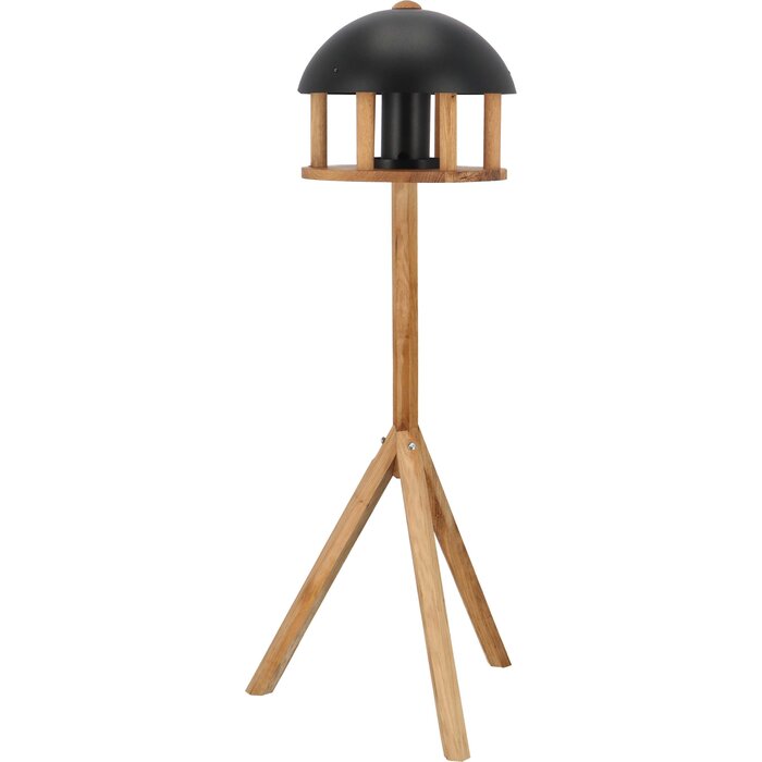 Esschert Design Table d'alimentation Chêne sur pied - Toit noir