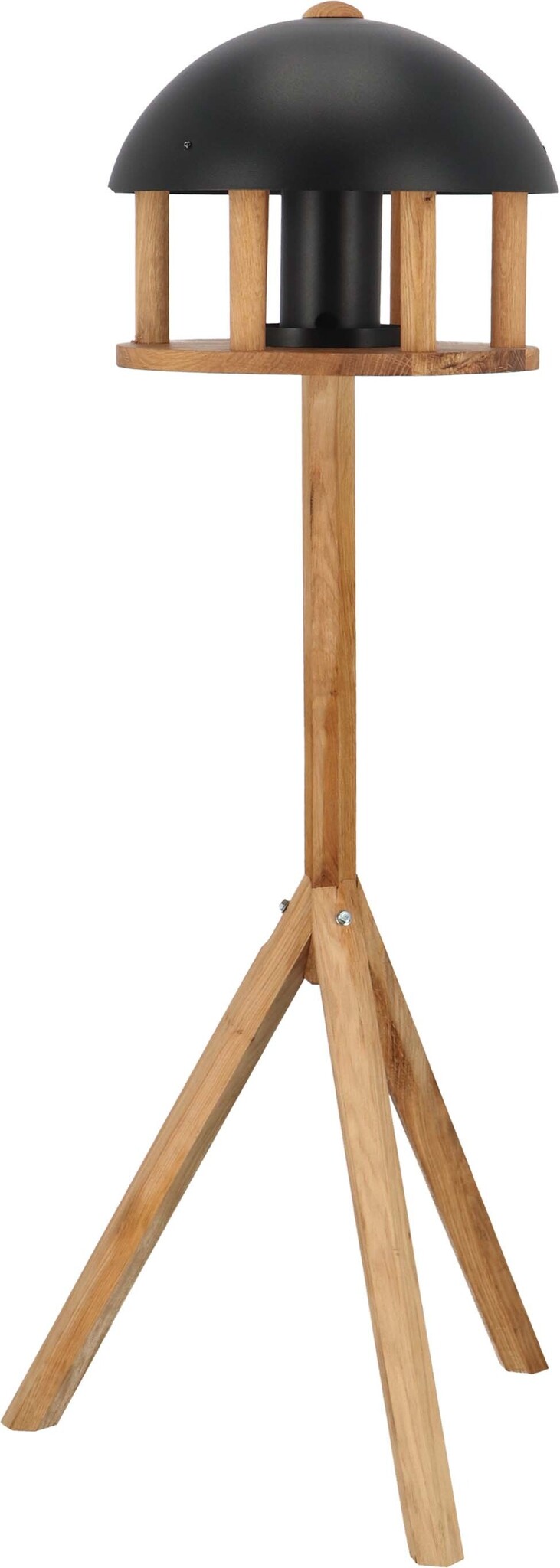 Esschert Design Table d'alimentation Chêne sur pied - Toit noir