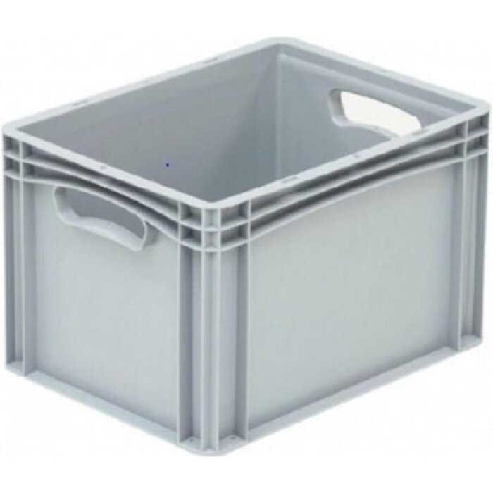 Caisse en plastique avec côtés fermés et 2 poignées 400x300x270mm