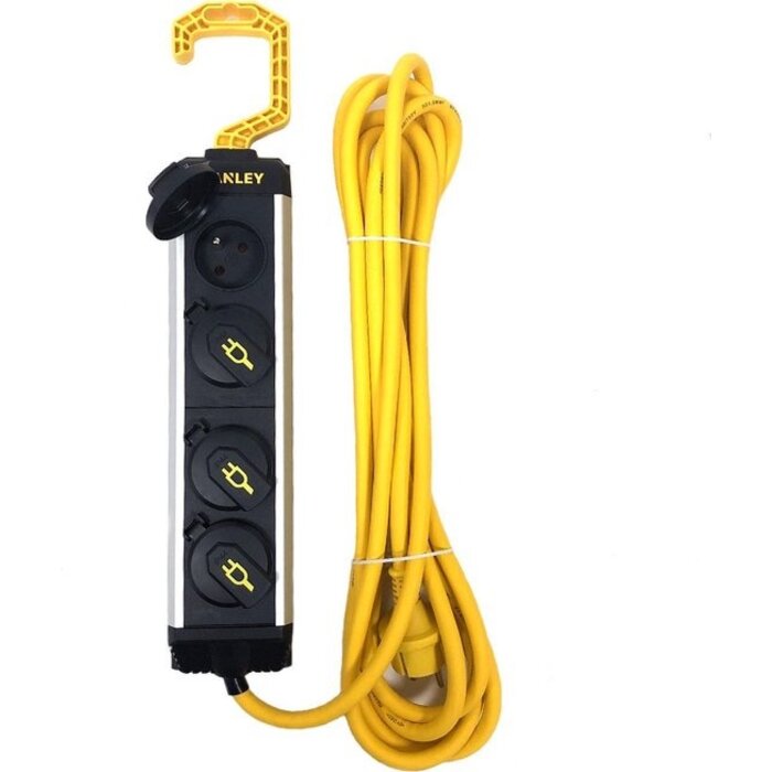 STANLEY Stanley Steckdosenhaken 4-fach 5 Meter Aluminium Schwarz PENAARDE BE/FR