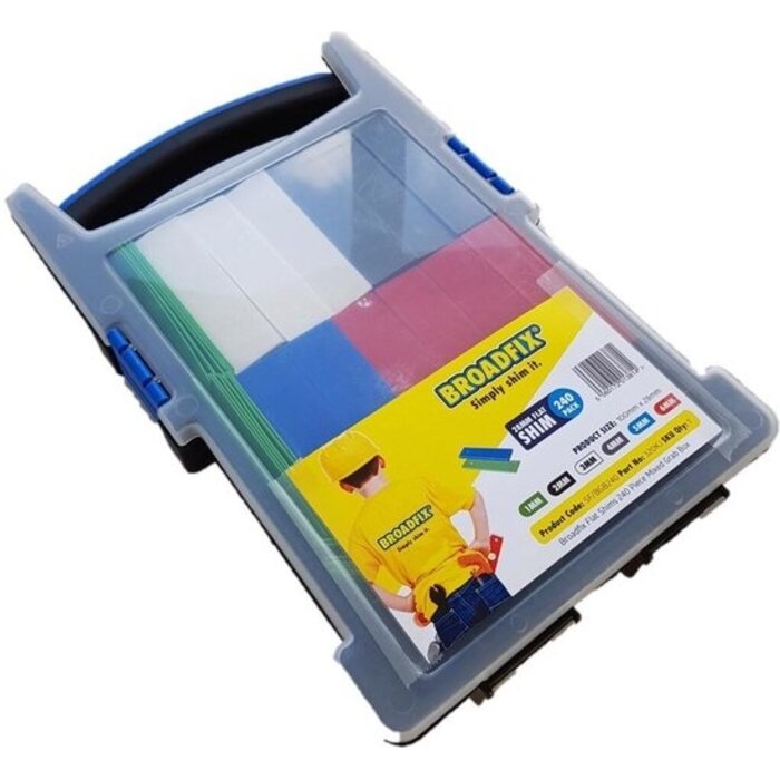 Broadfix Broadfix BGB240 afstandhouders - platte kunststof 100x28 mm - 240 stuks - variërende diktes 1-6 mm