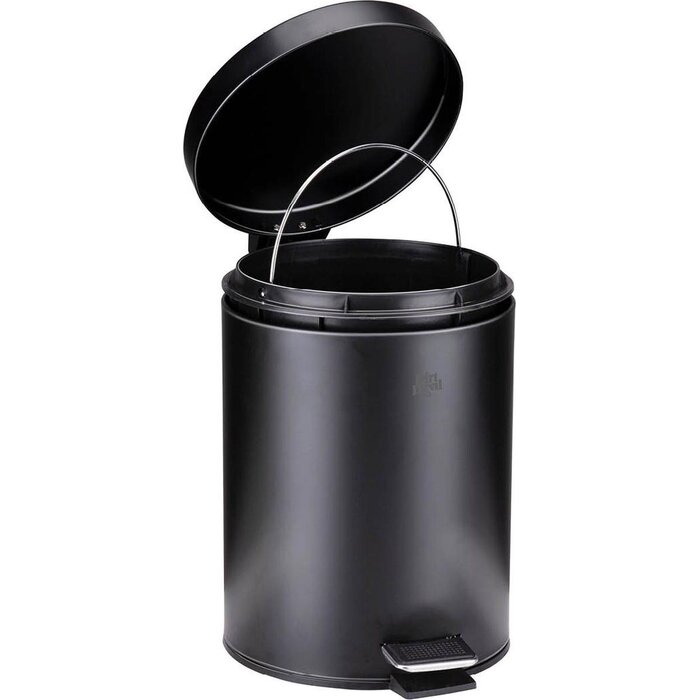 Dirt Devil Pedal bin 5 litres - Poubelle de salle de bain - acier inoxydable - Noir