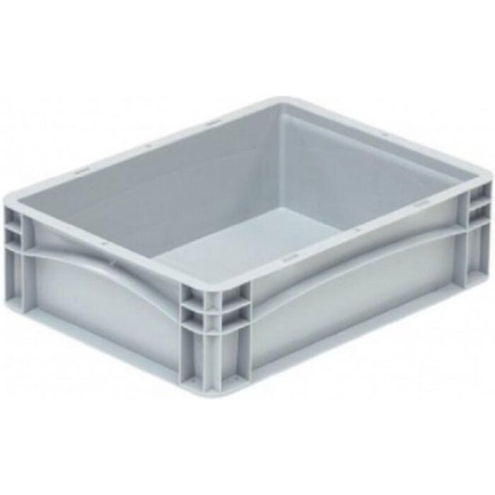 Kunststof krat met gesloten zijkanten 400x300x120mm