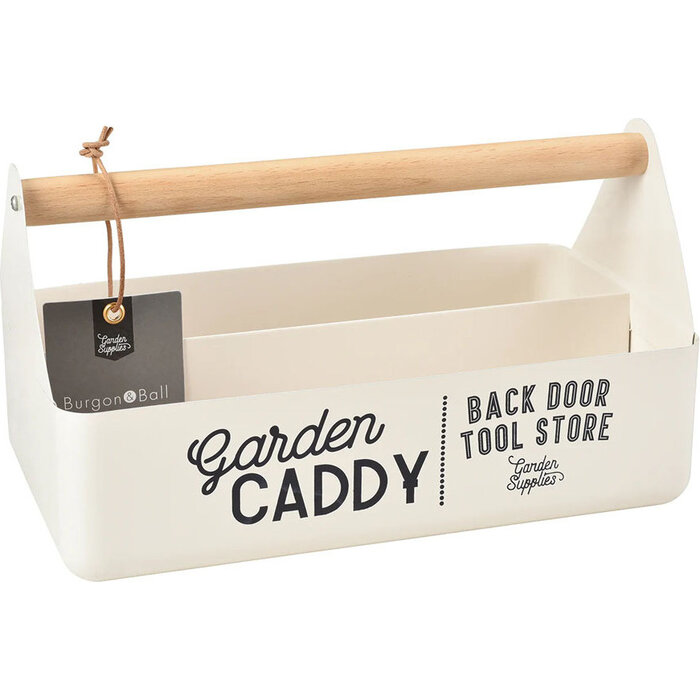 Esschert Design Burgon & Ball Werkzeugablage / Werkzeug Caddy Metall Creme weiß
