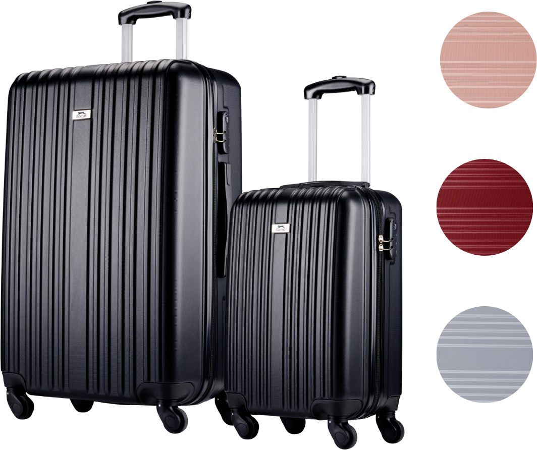Slazenger Kofferset 2 Delig - Handbagage Trolley en Ruimbagage Koffer (S + M/L) - ABS Hardcase Koffer Set met 360° Wielen - Cijferslot - Zwart