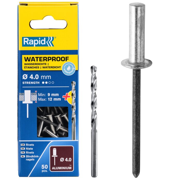 Rapid Blindklinknagels Waterdicht Ø 4,8 x 14 mm incl. Boor 50 st., Box