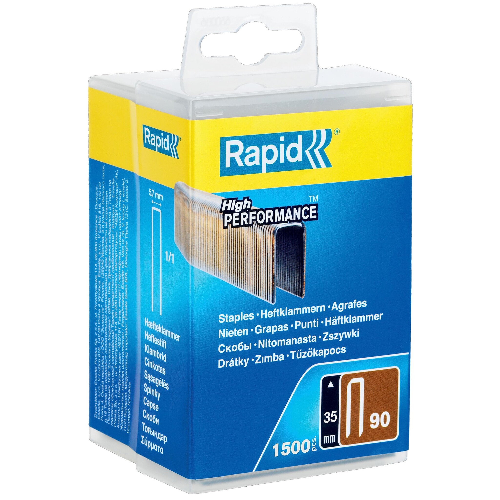 Rapid Nieten 90/35 mm Gegalvaniseerd (hars gecoat) 1.500 st., FSC Karton
