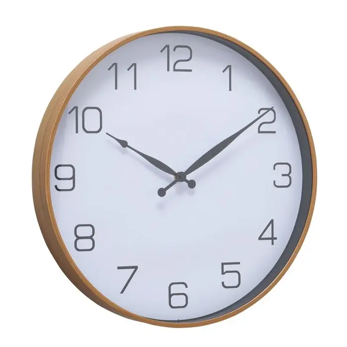 Perel Boltze Wanduhr Lugeo - Rund 50 cm - Analog - Braun/Weiß