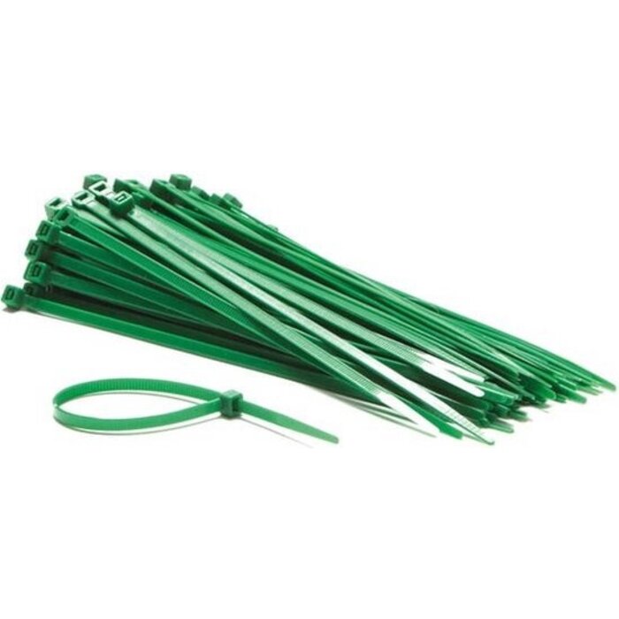 Perel Perel Set mit Nylon Kabelbindern - 4.6 X 200 Mm - Grün (100 Stück)