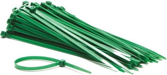 Perel Perel Set nylon kabelbinders 4.6x200mm - Groen, UV-bestendig, 100 st.