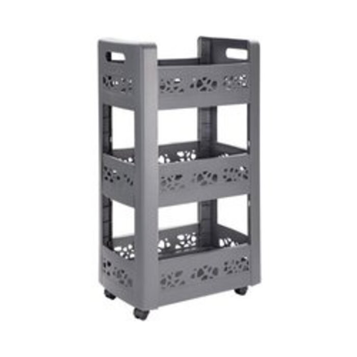 Power Tower Chariot MOBILO, avec 3 étagères dont 1 réglable - roues 360gr se place sous le plan de travail