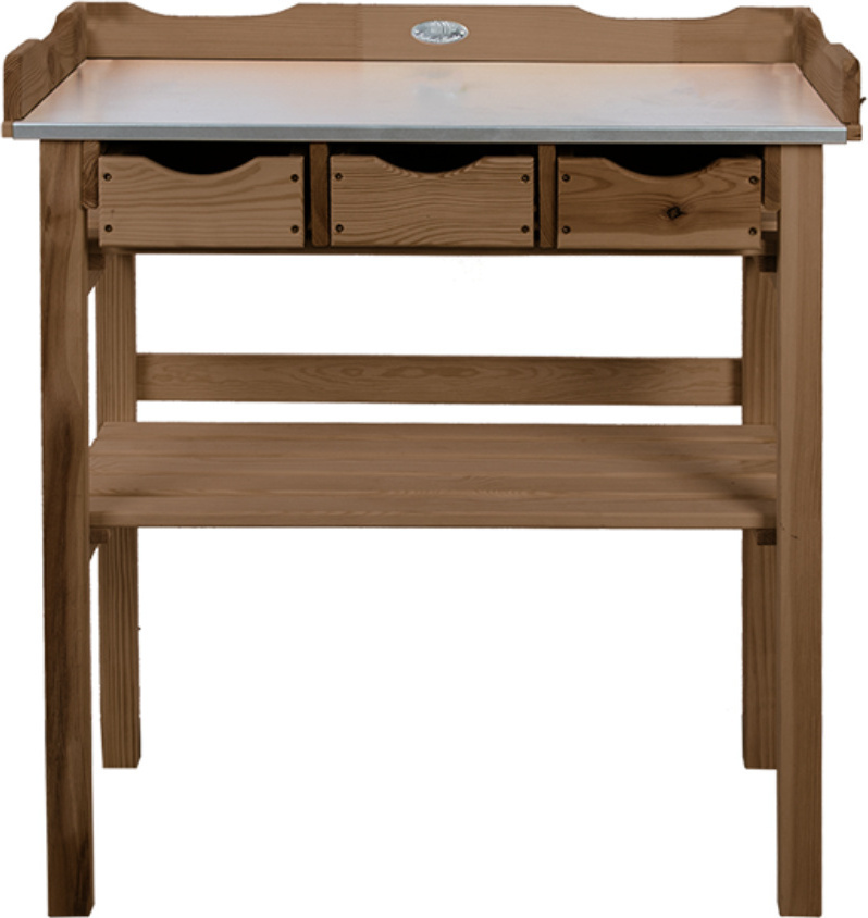 Esschert Design Esschert - Design - Oppottafel - met - lades - bruin