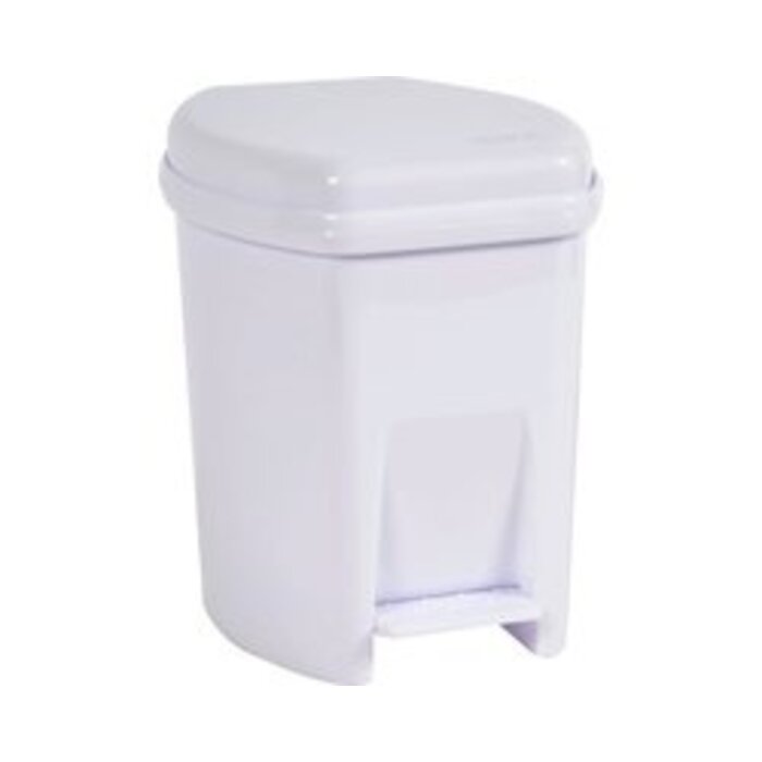 Power Tower Power Tower pedaalemmer rechthoekig 6 liter met binnenemmer wit