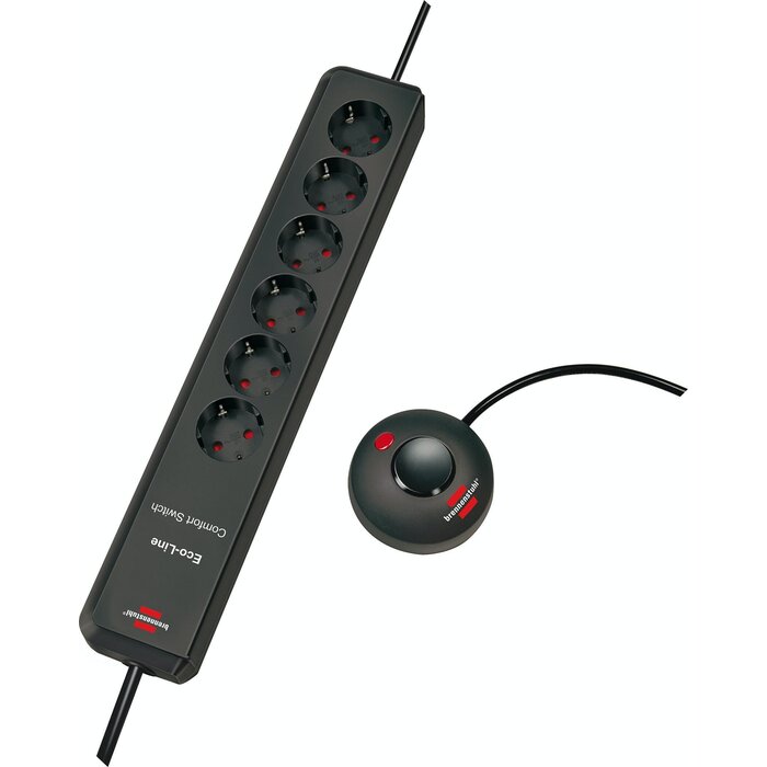 Brennenstuhl Eco-Line Comfort Switch Stekkerdoos 6 voudig anthraciet 2m H05VV-F 3G1,5