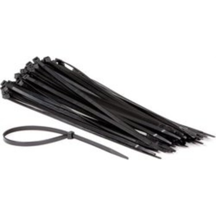 Perel Perel Set nylon kabelbinders 7.6x400mm - Zwart, UV-bestendig, 100 st.