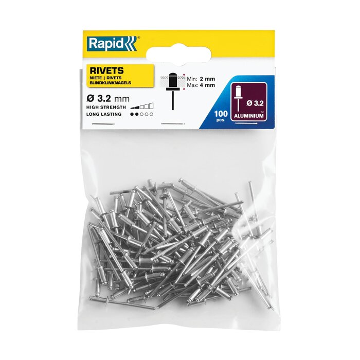 Rapid Rapid blindklinknagel aluminium 3,2 x 8 mm 100 stuks