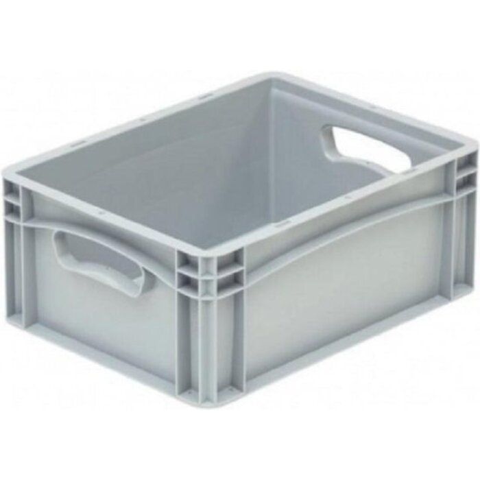 Caisse en plastique avec côtés fermés et 2 poignées ouvertes 400x300x170 mm