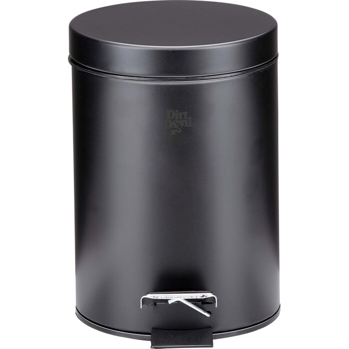 Dirt Devil Pedal bin 3 litres - Poubelle - acier inoxydable - Noir