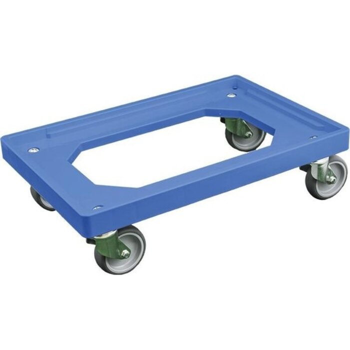 Power Tower Transportframe / dolly voor kunststof kratten van 600 x 400 mm tot 240 kg Blauw