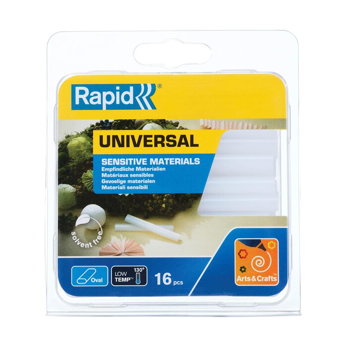 Rapid Rapid Klebesticks oval 9x94mm Universal Blister transparent (16 Stück)