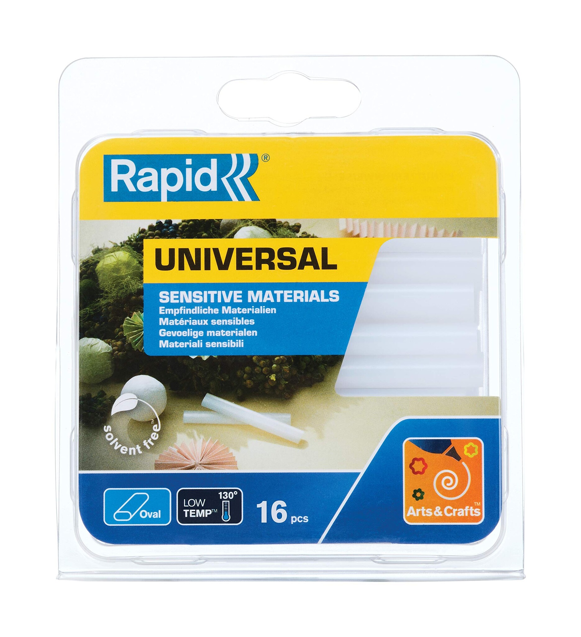 Rapid Rapid Ovale Lijmpatronen in Blisterverpakking -  9x94mm - Voor Universeel Gebruik - Transparant - 16 Stuks