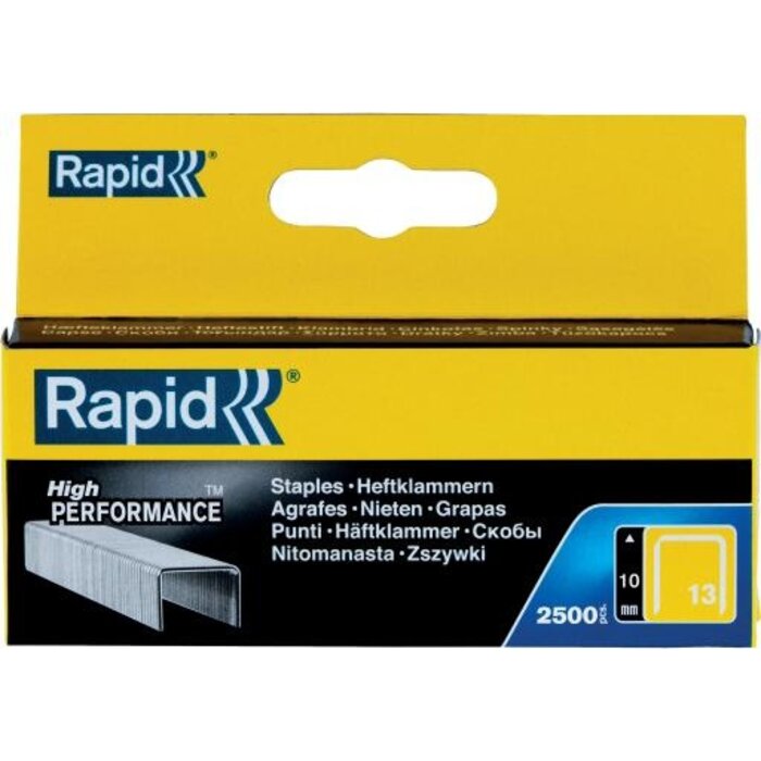 Rapid Agrafes RAPID 13/10 mm galvanisées 2.500 pcs. Boîte