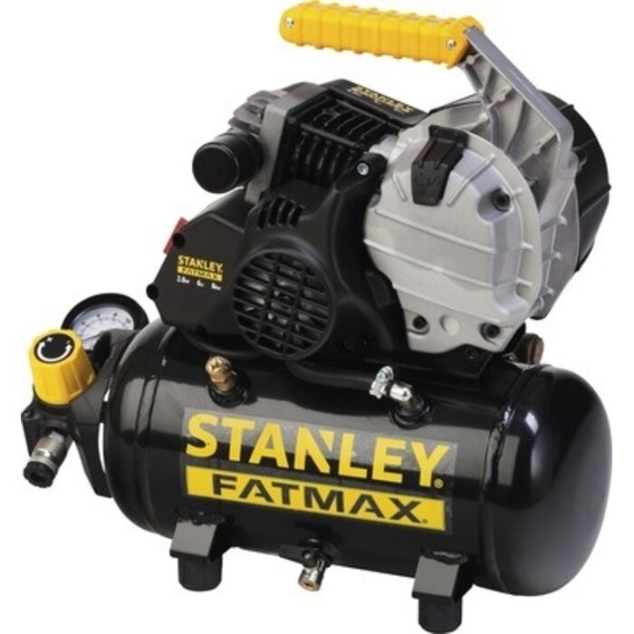 Stanley Stanley Compressor HY227/8/6E FMXCM00 - Luchtcompressor 8Bar - 6L - 222L/Min - Ingebouwd Handvat - Zwart