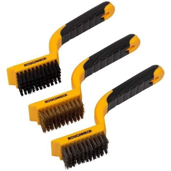 Roughneck Roughneck Set de brosses métalliques 3 pièces (nylon, acier inoxydable et laiton)