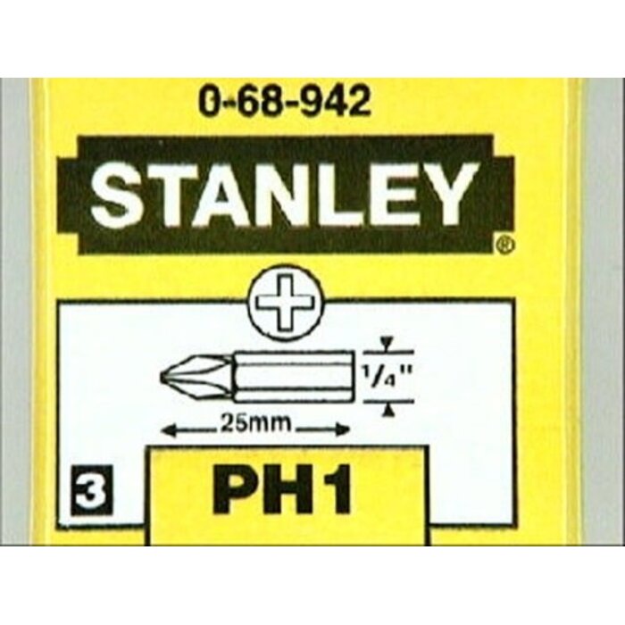 STANLEY Stanley embouts  PH1, 25 mm, jeu de 3 pièces