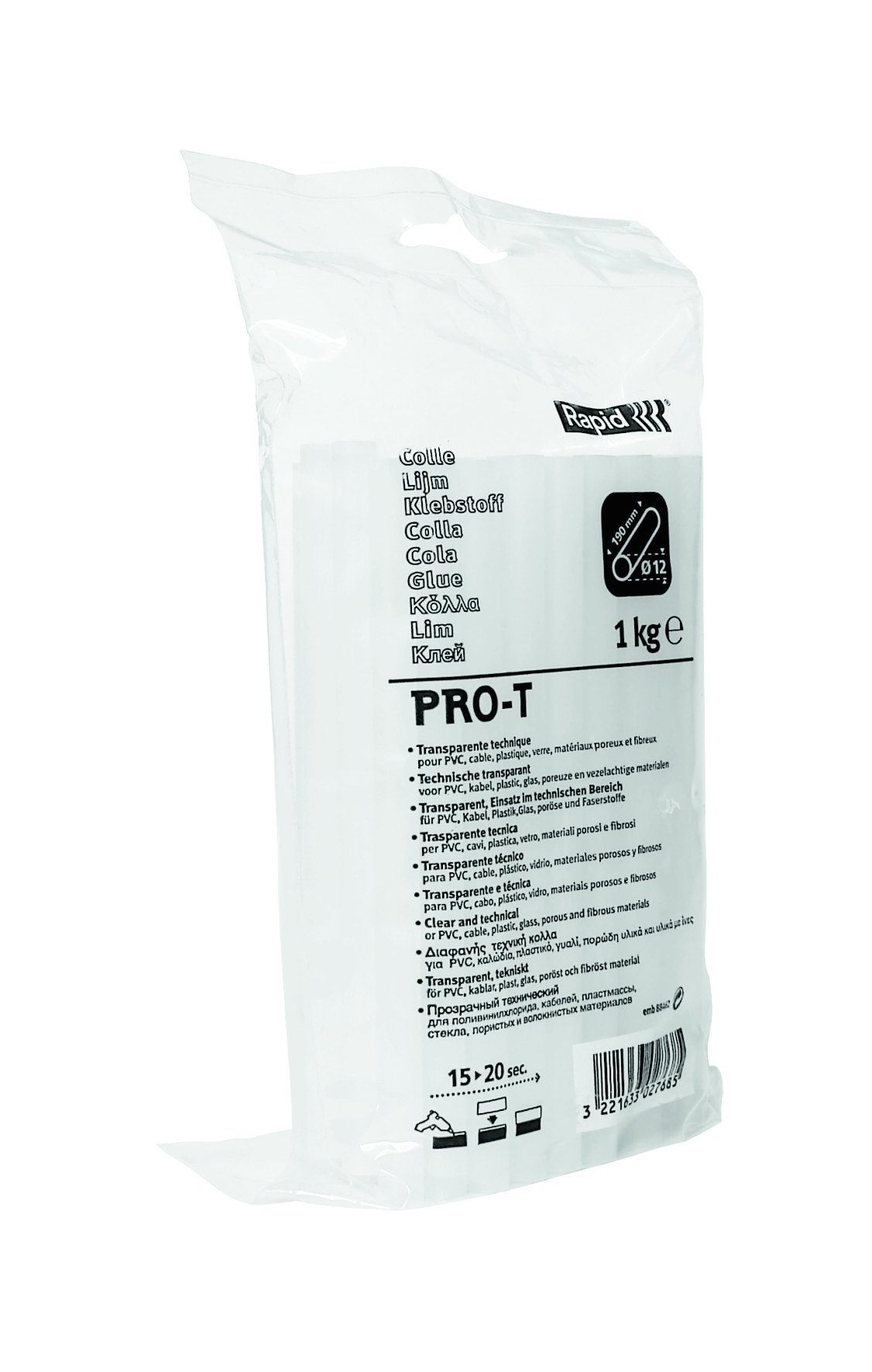 Rapid Rapid Universele Lijmpatronen - 12 mm - Professionele Kwaliteit - 1 Kg Verpakking