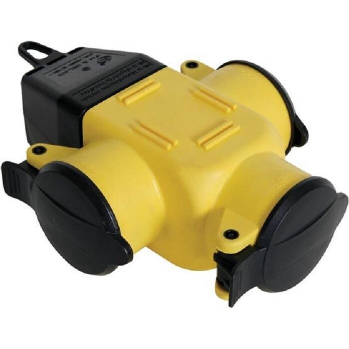 Perel Perel 3-Voudige Koppelstekker Met Klapdeksels - Randaarde