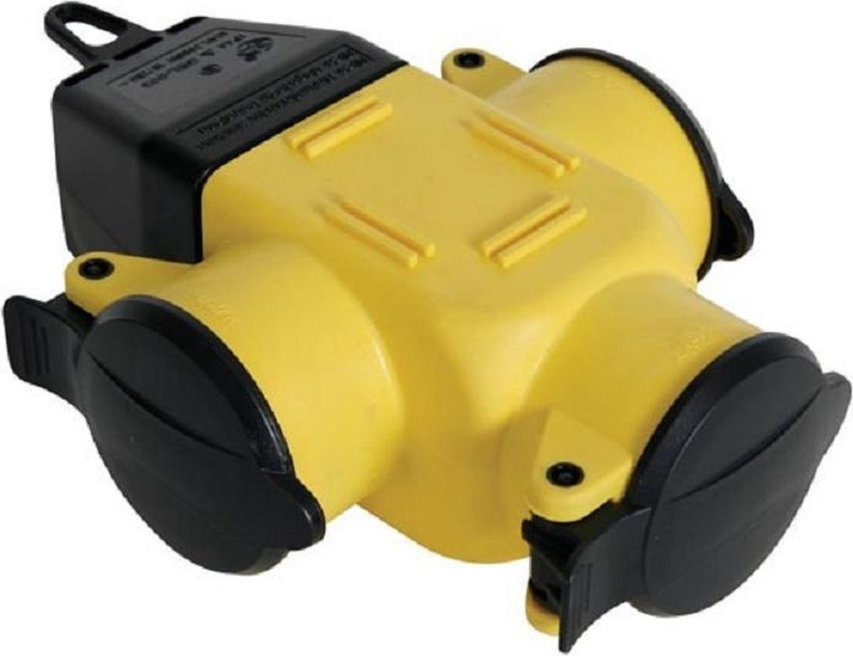 Perel Perel 3-Voudige Koppelstekker Met Klapdeksels - Randaarde