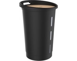 EDA EDA Stockage de granulés de bois avec couvercle - 38 litres - 25 kg - 60,5 cm de haut - Plastique