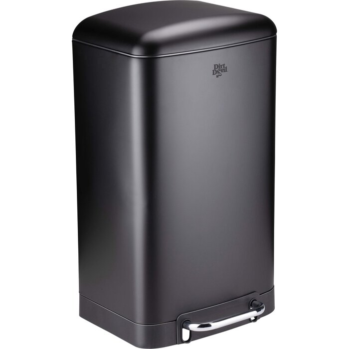 Dirt Devil Pedal bin 30L - Poubelle - acier inoxydable - Noir Soft close