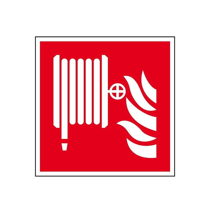 Brandslang bord - kunststof - F002 200 x 200 mm