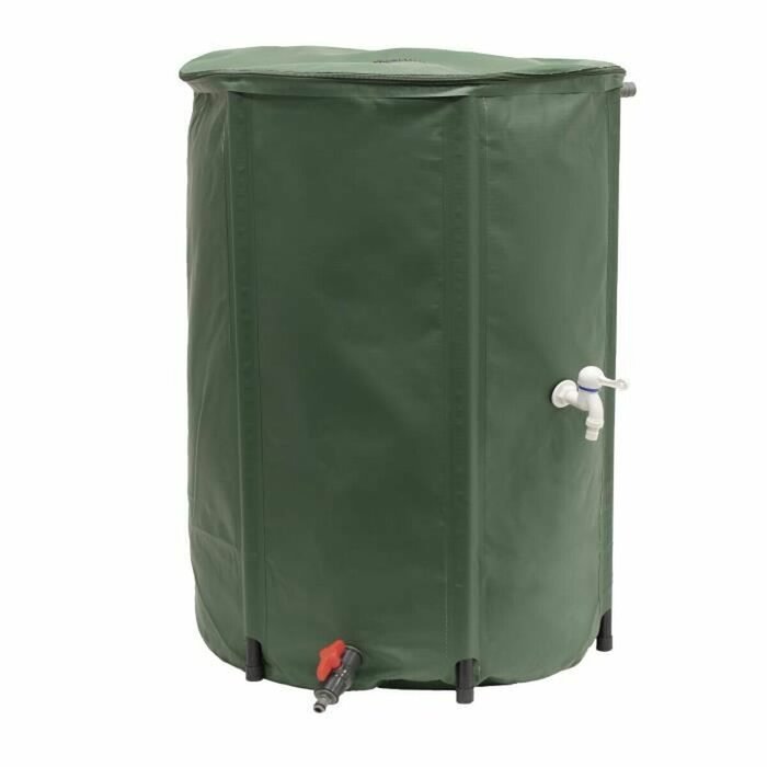 EDA Récipient de collecte d'eau EDA flexible et pliable 500 L avec filtre + 2 robinets - Résistant aux intempéries