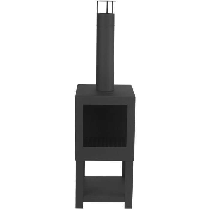 Esschert Design Esschert Design - Outdoor-Ofen mit Holzlager schwarz - Feuerstelle - Stahl - Schwarz