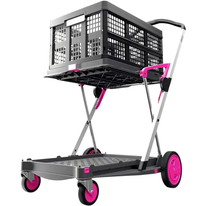 Clax Clax trolley inclusief vouwkrat - Roze