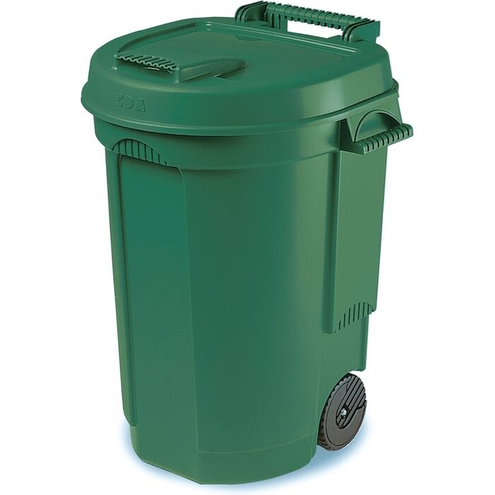 Power Tower Power Tower poubelle 110 litres avec couvercle et roues vertes